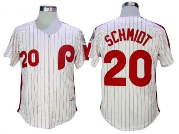 Philadelphia Phillies #20 Mike Schmidt White 1983 Throwback Jersey by My Store