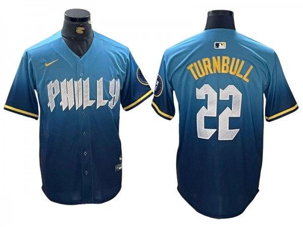Philadelphia Phillies #22 Spencer Turnbull Blue 2024 City Connect Limited Jersey by My Store