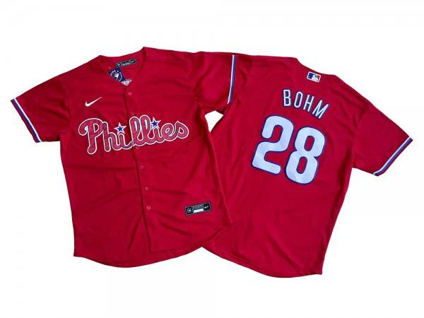 Philadelphia Phillies #28 Alec Bohm Red Cool Base Jersey by My Store