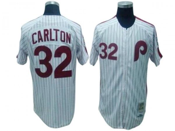 Philadelphia Phillies #32 Steve Carlton White 1976 Throwback Jersey by My Store