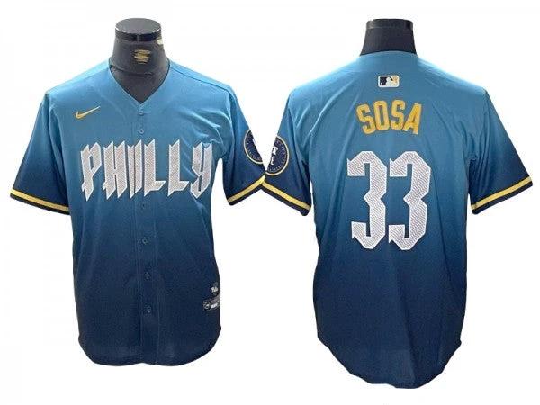 Philadelphia Phillies #33 Edmundo Sosa 2024 City Connect Limited Jersey - Blue by My Store