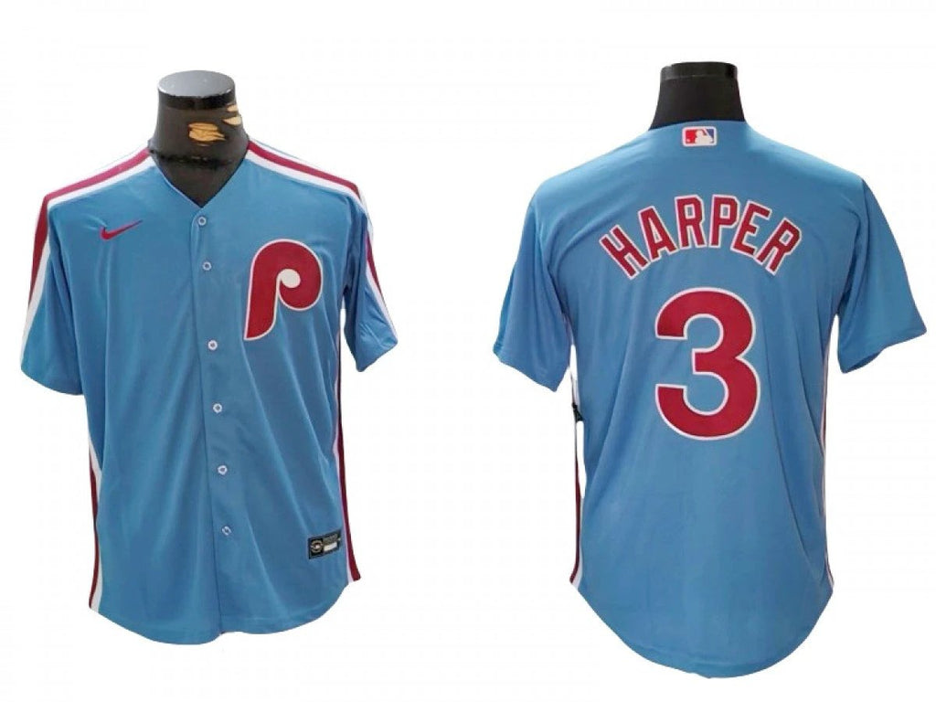 Philadelphia Phillies #3 Bryce Harper Alternate Jersey - Light Blue by My Store