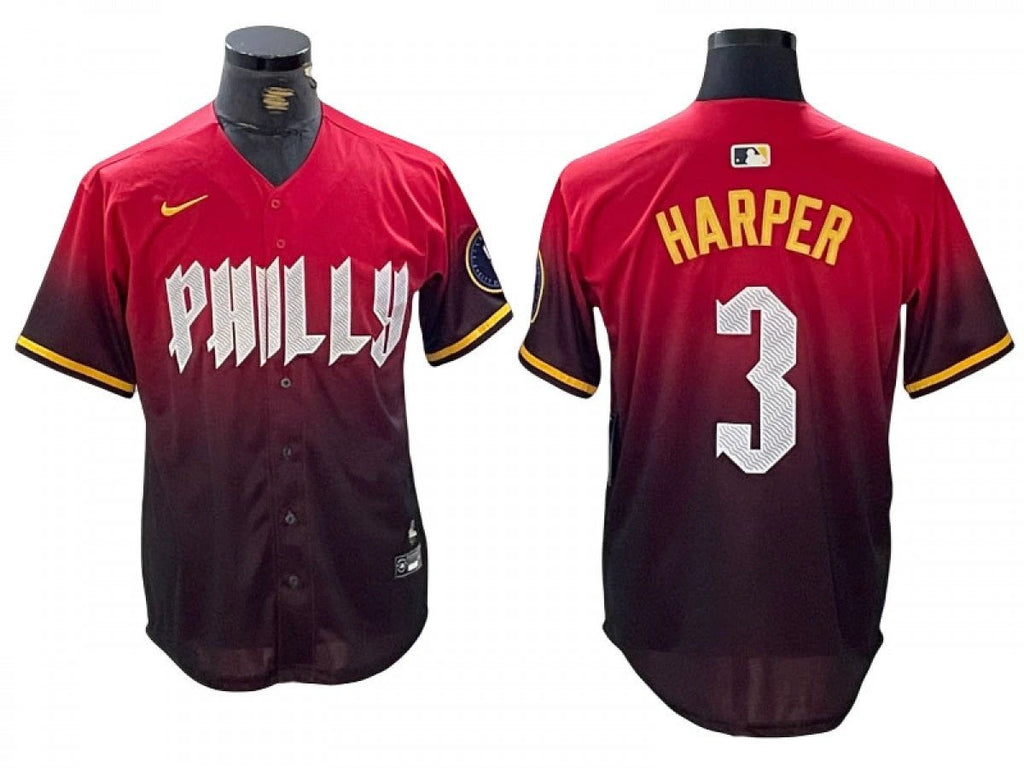 Philadelphia Phillies #3 Bryce Harper City Connect Limited Jersey - Red by My Store