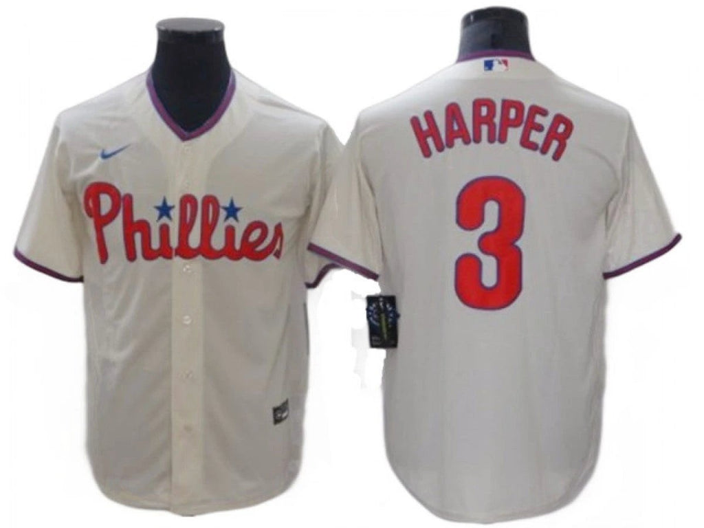Philadelphia Phillies #3 Bryce Harper Cream Alternate Jersey by My Store