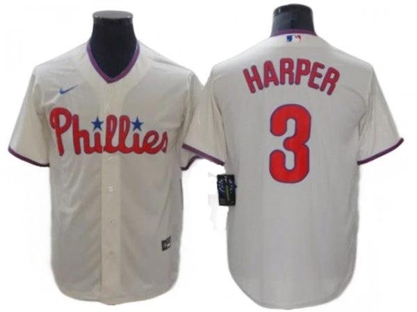 Philadelphia Phillies #3 Bryce Harper Cream Alternate Jersey by My Store