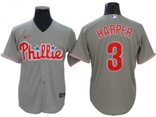 Philadelphia Phillies #3 Bryce Harper Gray Away Jersey by My Store
