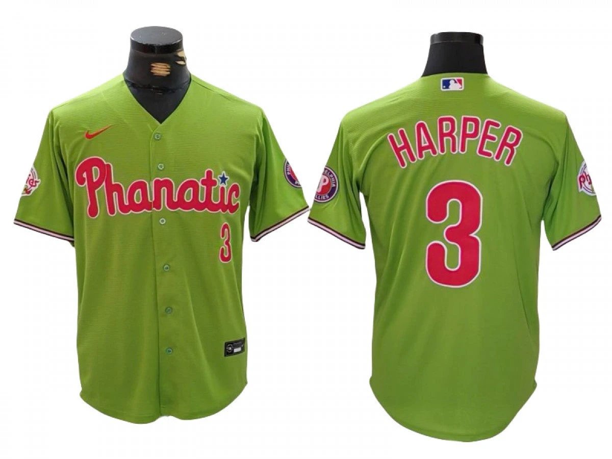 Philadelphia Phillies #3 Bryce Harper Green Fashion Jersey by My Store