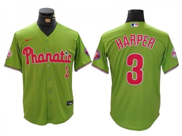 Philadelphia Phillies #3 Bryce Harper Green Fashion Jersey by My Store