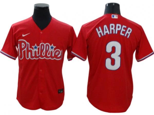 Philadelphia Phillies #3 Bryce Harper Red Alternate Cool Base Jersey by My Store