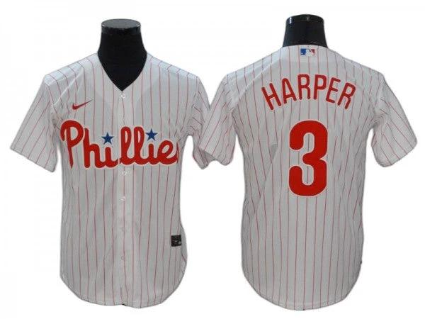 Philadelphia Phillies #3 Bryce Harper White Home Jersey by My Store