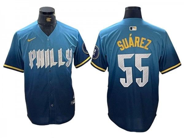 Philadelphia Phillies #55 Ranger Suárez Blue 2024 City Connect Limited Jersey by My Store
