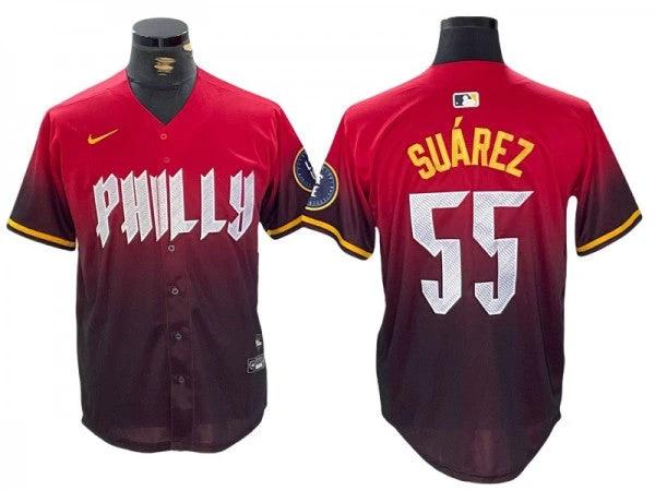 Philadelphia Phillies #55 Ranger Suárez Red 2024 City Connect Limited Jersey by My Store