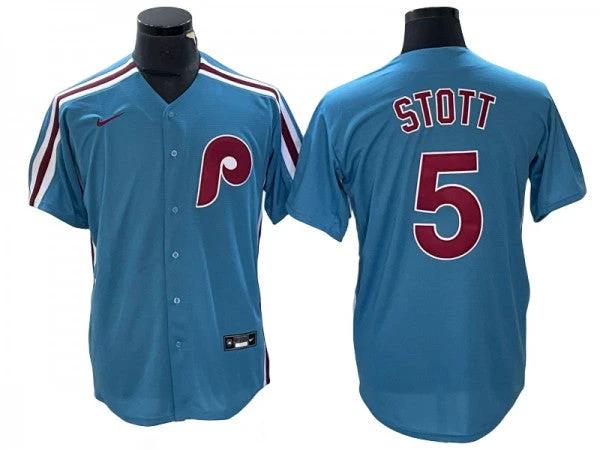 Philadelphia Phillies #5 Bryson Stott Light Blue Cool Base Jersey by My Store