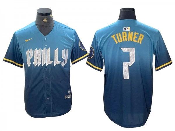 Philadelphia Phillies #7 Trea Turner 2024 City Connect Limited Jersey - Blue by My Store