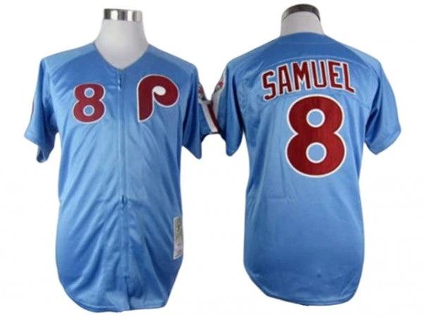 Philadelphia Phillies #8 Juan Samuel Light Blue 1983 Throwback Jersey by My Store
