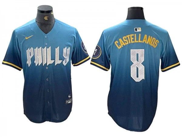 Philadelphia Phillies #8 Nick Castellanos Blue 2024 City Connect Limited Jersey by My Store