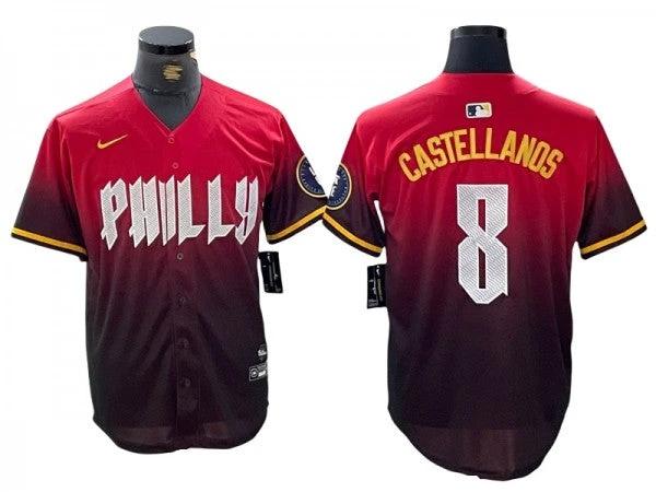 Philadelphia Phillies #8 Nick Castellanos Red 2024 City Connect Limited Jersey by My Store