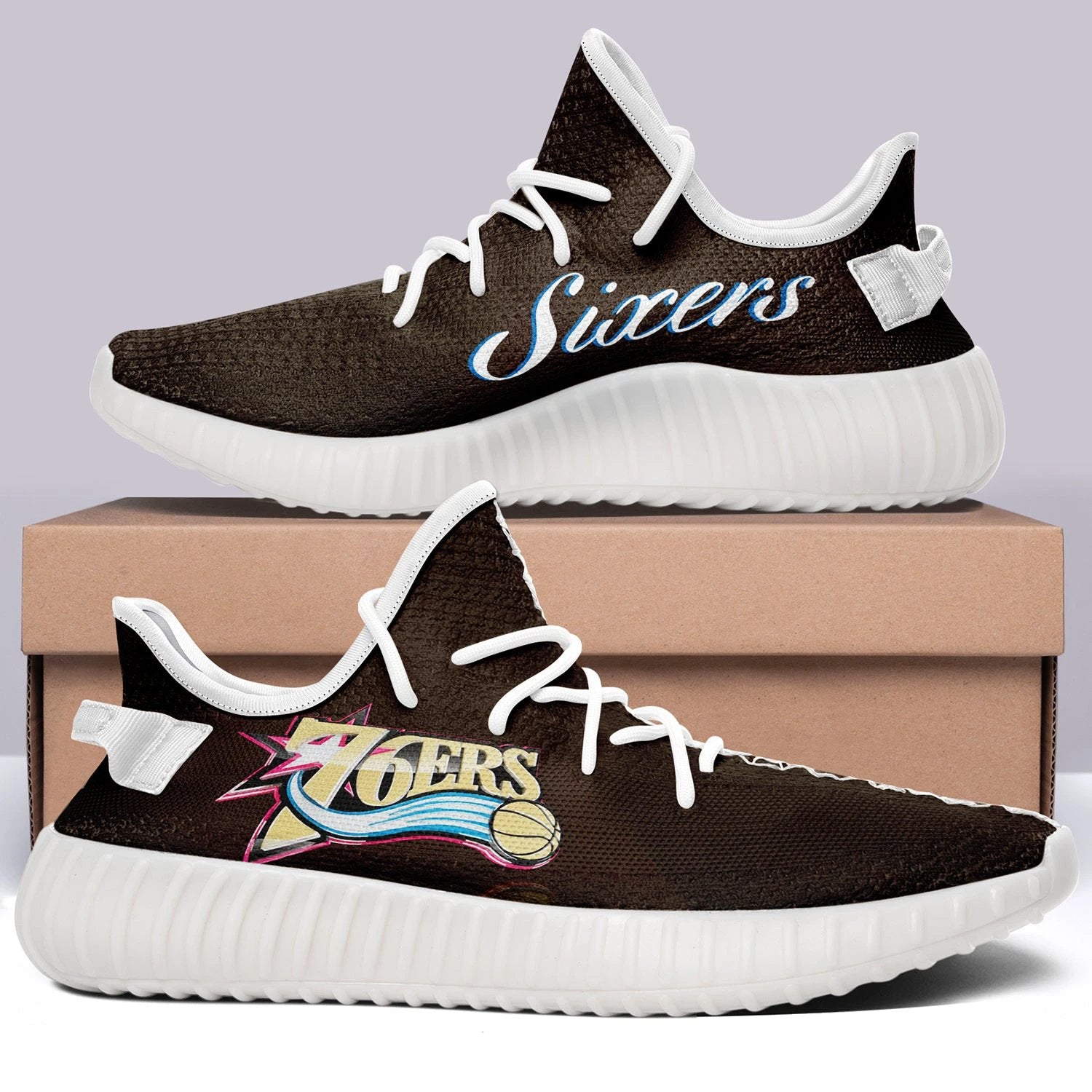Philadelphia 76ers NBA 350v Yeezy Sneakers For Men Women Fans by Crocs