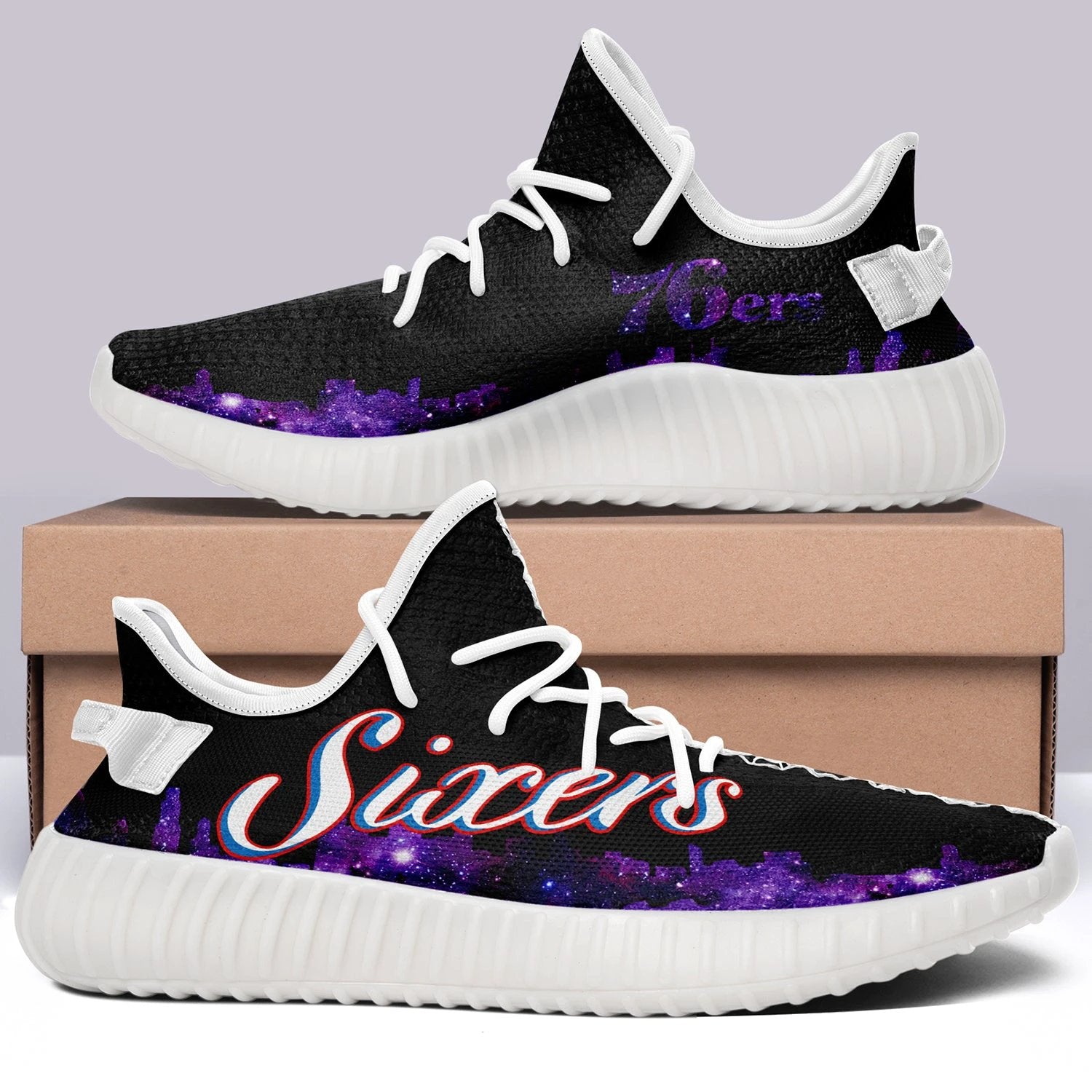 Philadelphia 76ers NBA 350v Yeezy Sneakers For Men Women Fans by Crocs