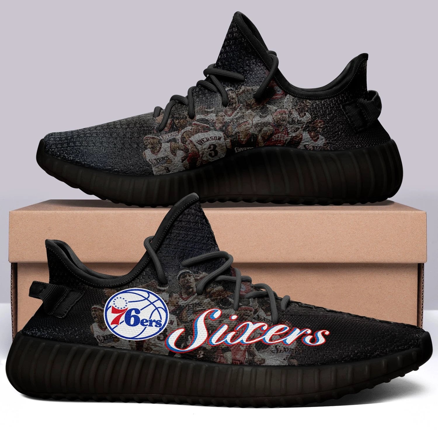 Philadelphia 76ers NBA 350v Yeezy Sneakers For Men Women Fans by Crocs