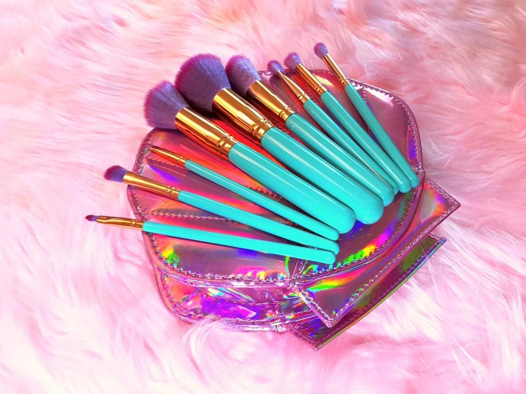Mermaid Makeup Brushes - 10 Piece Set by Bowlift