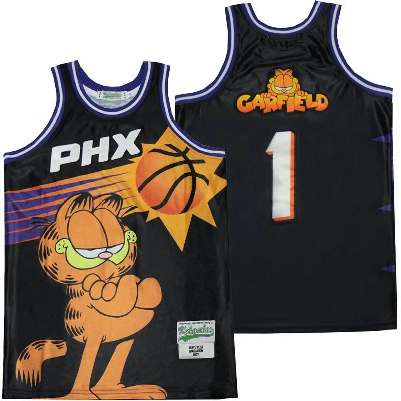 Phx #1 Garfield Movie Basketball Jersey Black by My store basketball