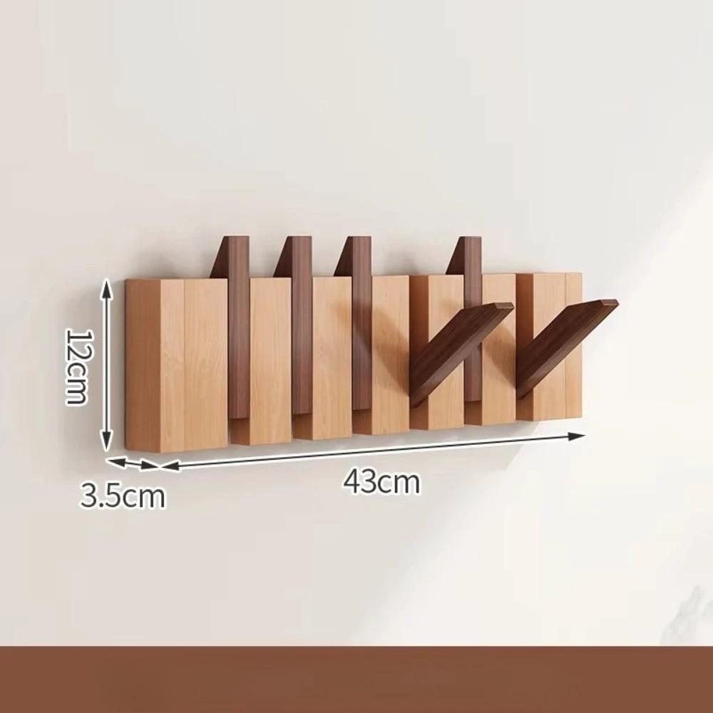 Piano Foldable Wooden Flip Hook Wall Rack by Casa & Beyond