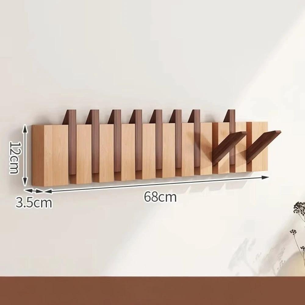 Piano Foldable Wooden Flip Hook Wall Rack by Casa & Beyond