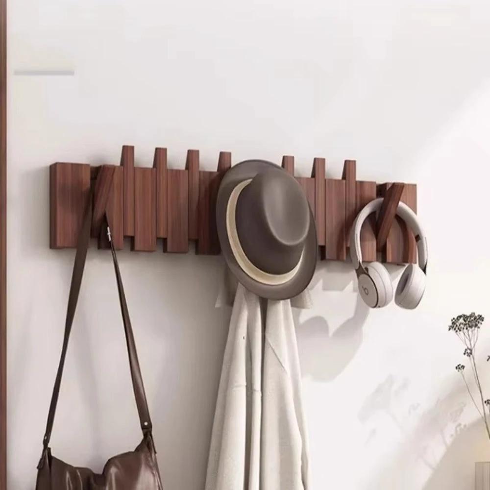 Piano Foldable Wooden Flip Hook Wall Rack by Casa & Beyond