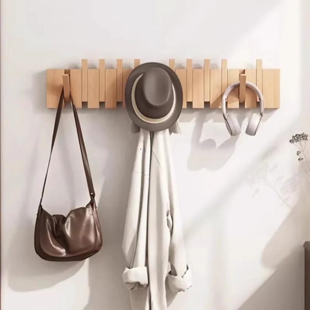 Piano Foldable Wooden Flip Hook Wall Rack by Casa & Beyond