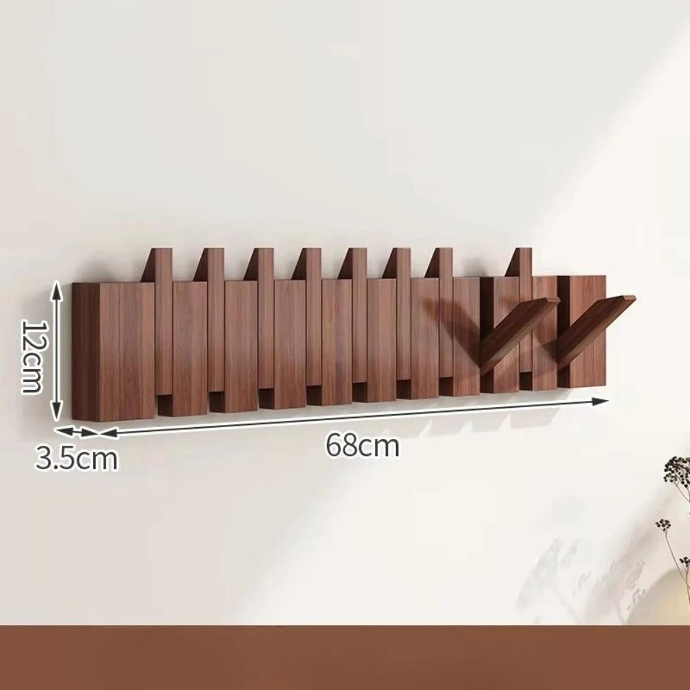 Piano Foldable Wooden Flip Hook Wall Rack by Casa & Beyond