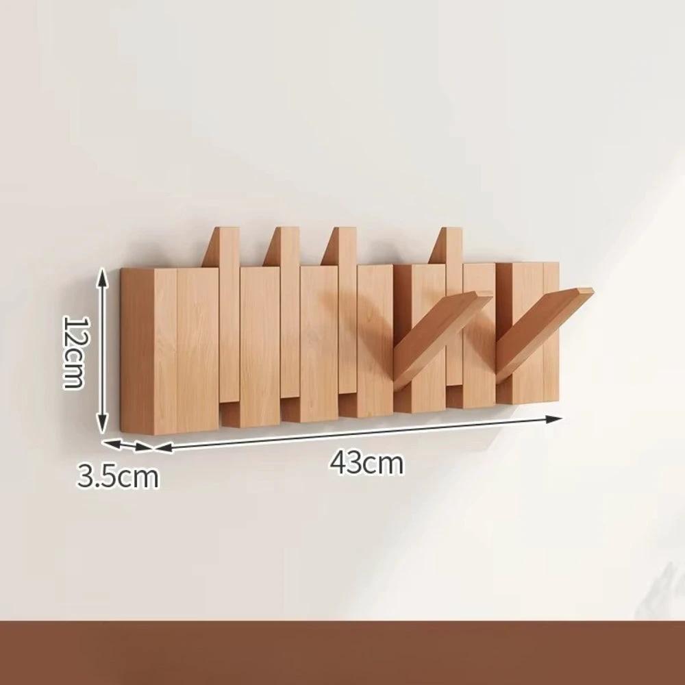 Piano Foldable Wooden Flip Hook Wall Rack by Casa & Beyond