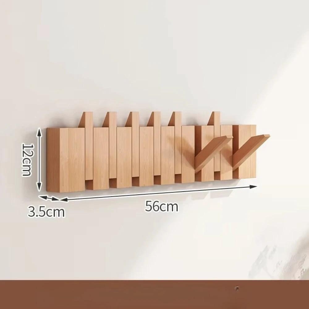 Piano Foldable Wooden Flip Hook Wall Rack by Casa & Beyond
