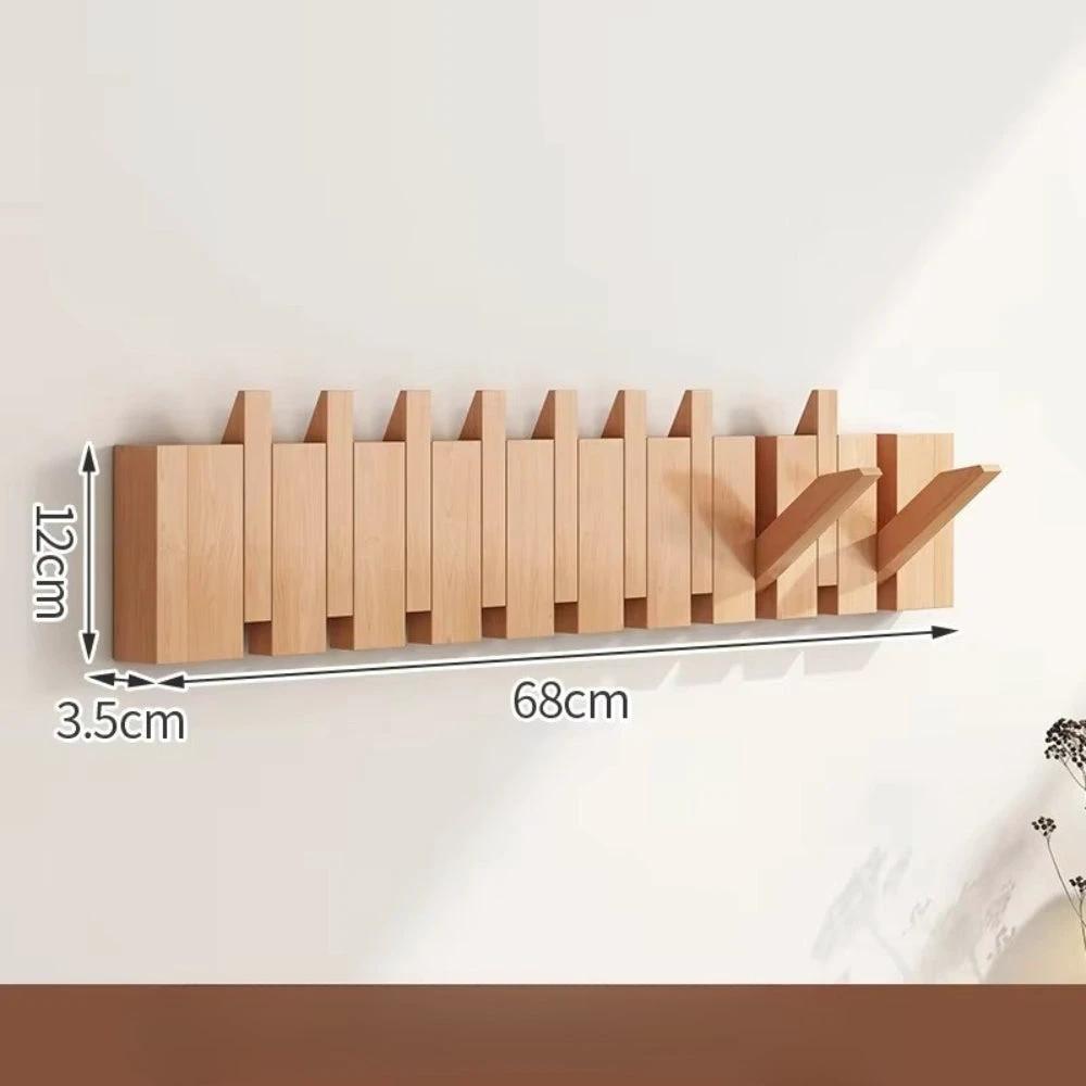 Piano Foldable Wooden Flip Hook Wall Rack by Casa & Beyond