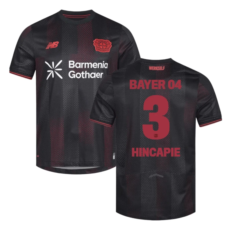 Piero Hincapie 3 Leverkusen 2025-26 Home Match Jersey – Black by Soccer Jersey