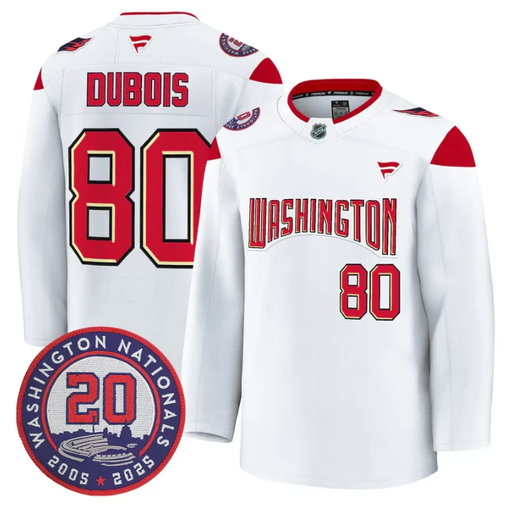 Pierre-Luc Dubois Jersey #80 Washington Capitals 20th Anniversary Seasons by Hockey David