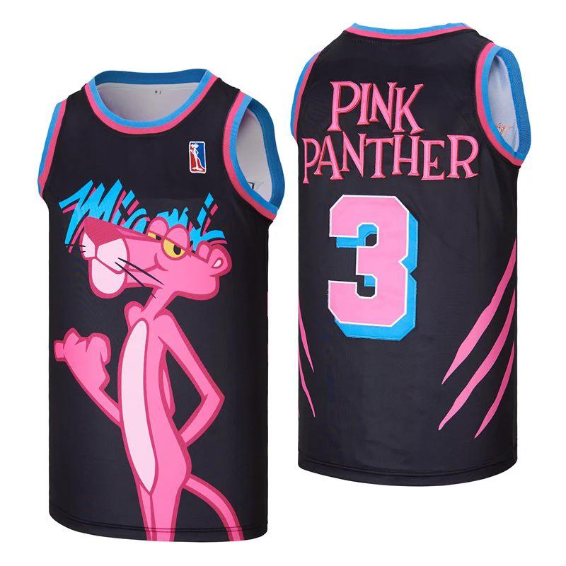 Pink Panther Miami Movie Basketball Jersey Black by My store basketball