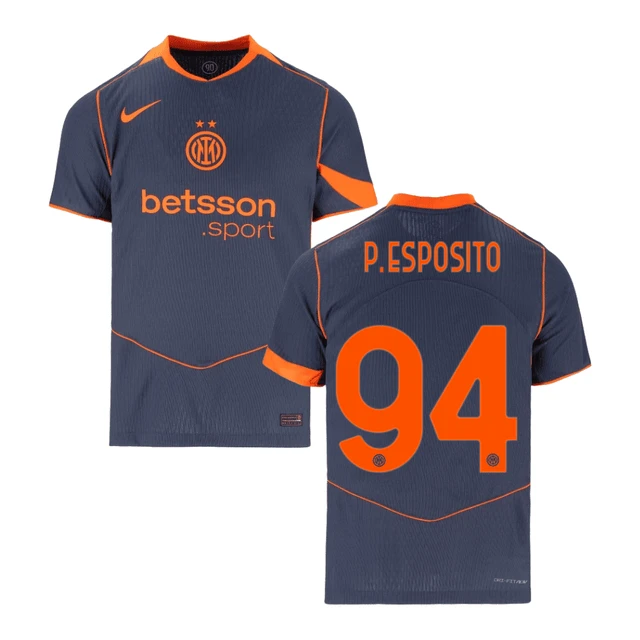 Pio Esposito 94 Inter Milan 2025-26 Third Match Jersey – Gray by Soccer Jersey