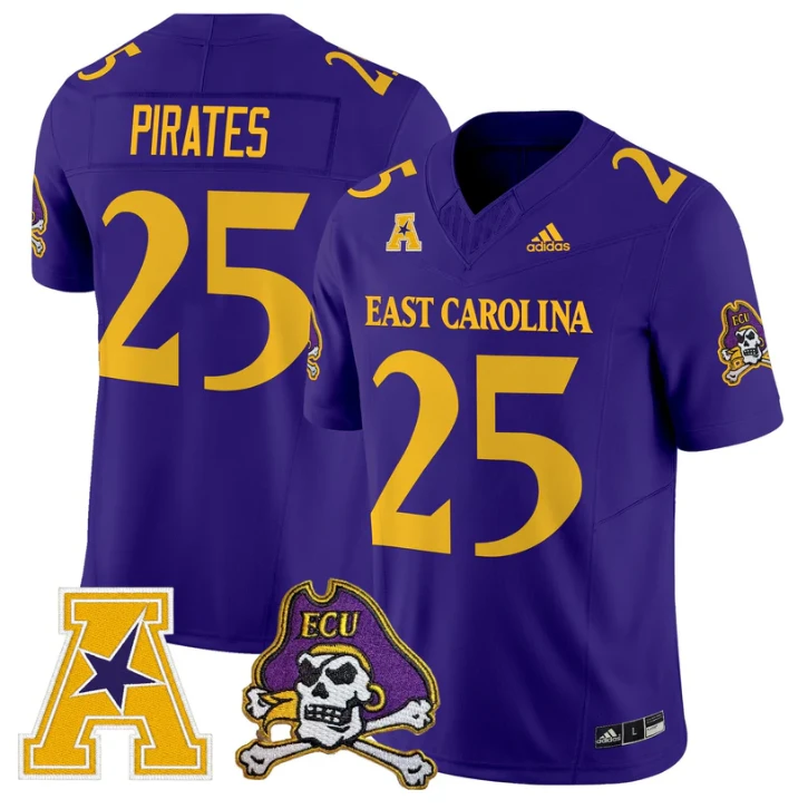 Pirates Jersey #25 East Carolina Pirates 2025 Vapor Limited Stitched by My Store NCAA Football Jerseys