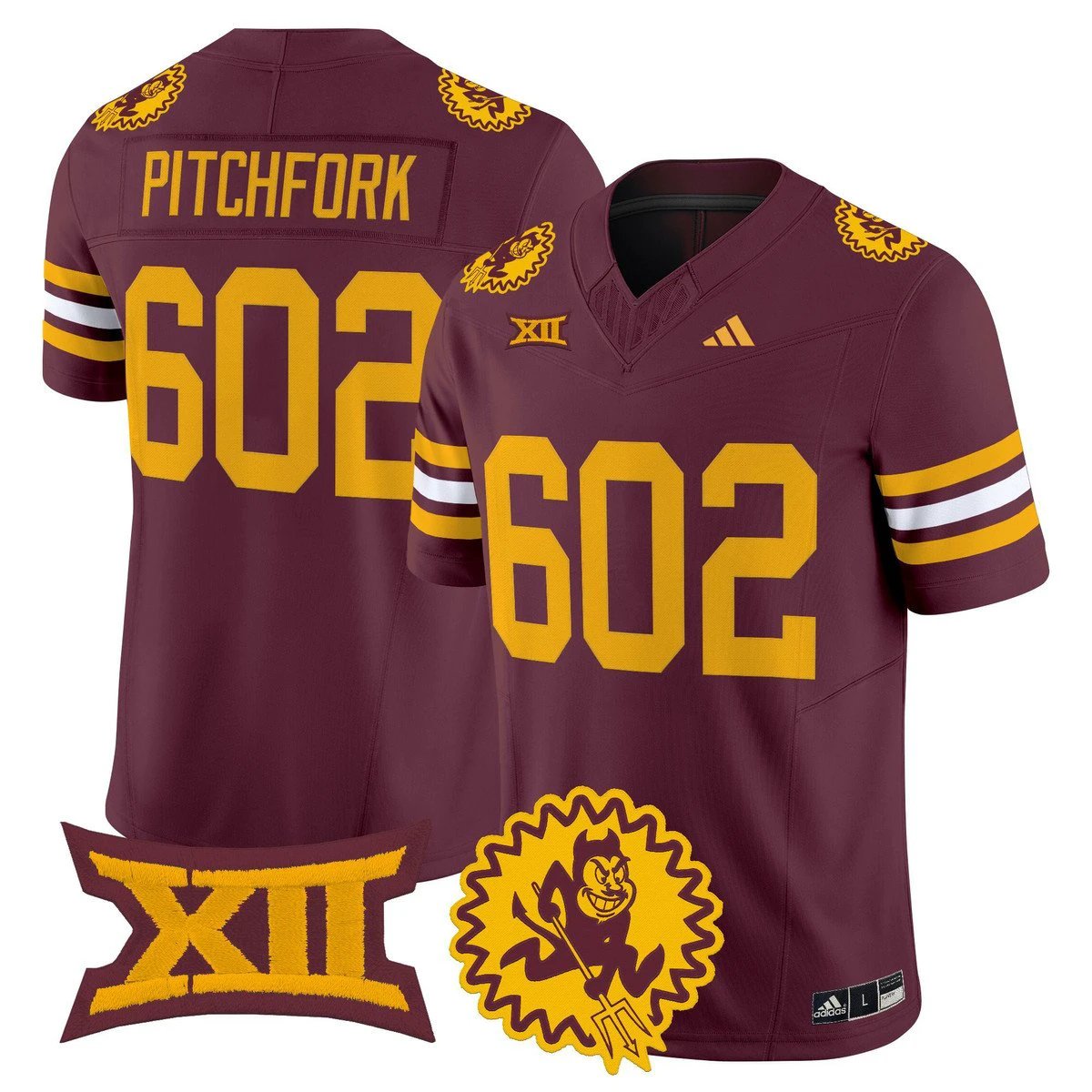 Pitchfork Jersey #602 Arizona State Sun Devils 1975 Throwback by My Store NCAA Football Jerseys