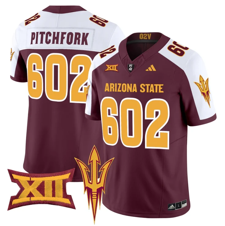 Pitchfork Jersey #602 Arizona State Sun Devils 2025 Vapor Stitched by My Store NCAA Football Jerseys