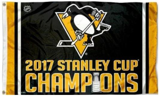 Pittsburgh Penguins 2017 Stanley Cup Champions US Flag 3X5Ft Polyester Digital Print Banner USA by flagsjustdoit