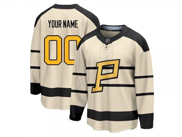 Pittsburgh Penguins 2023 Winter Classic Custom Jersey - Cream by Hockey David