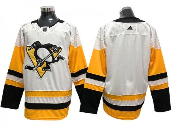 Pittsburgh Penguins Away Blank Jersey - White by Hockey David