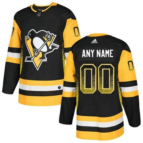 Pittsburgh Penguins Black Customized Drift Fashion Jersey by Hockey David