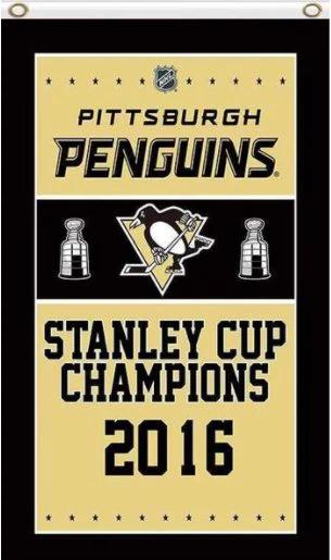 Pittsburgh Penguins Champions US Flag 3X5Ft Polyester Digital Print Banner USA by flagsjustdoit