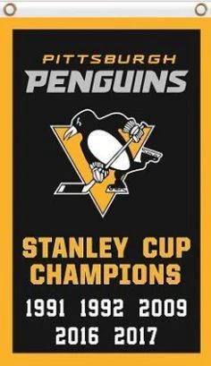 Pittsburgh Penguins Champs Flag 3X5Ft Polyester Digital Print Banner USA by flagsjustdoit