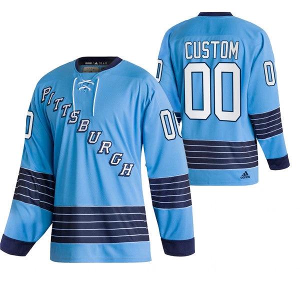 Pittsburgh Penguins Custom 2022 Blue Classics Stitched Jersey by Hockey David