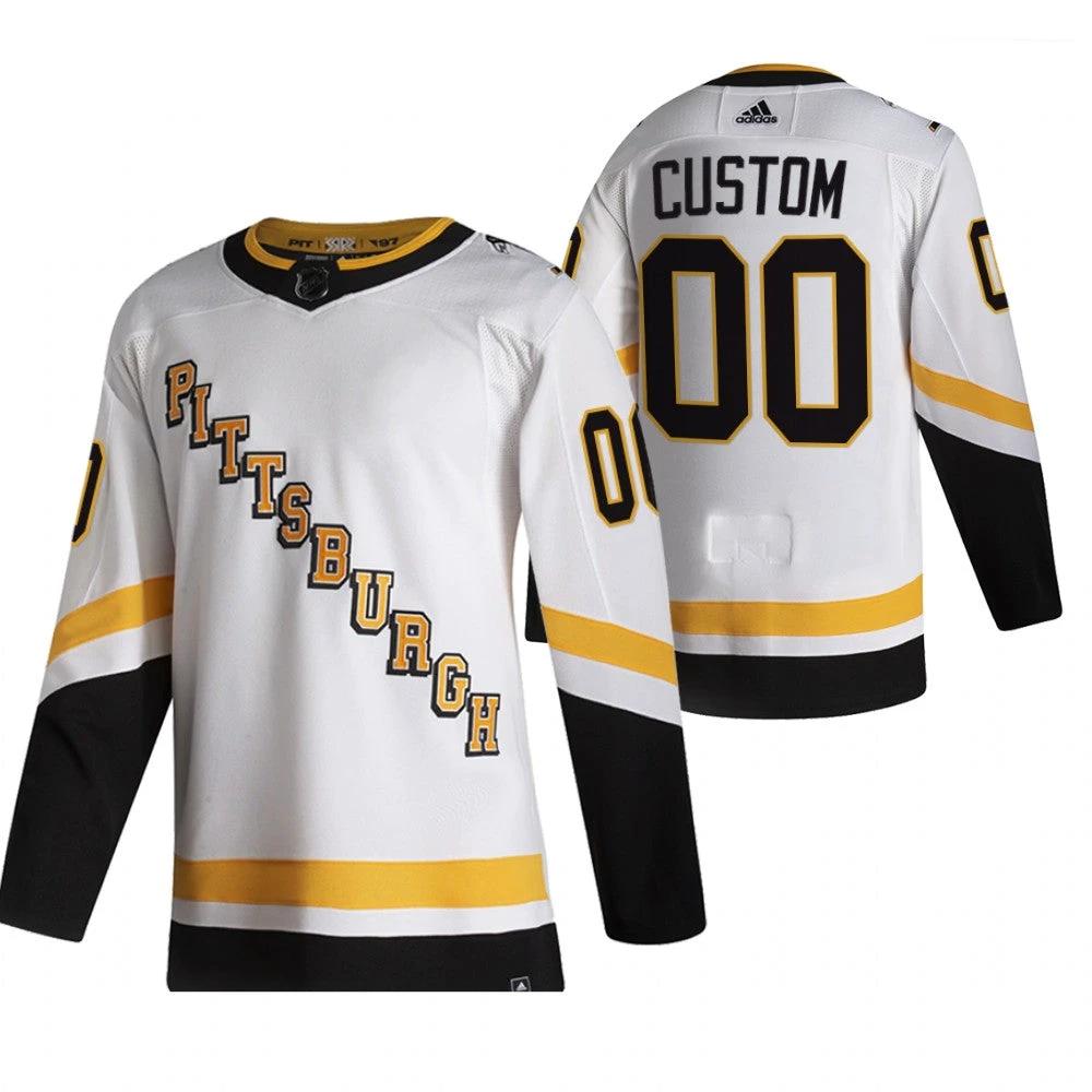 Pittsburgh Penguins Custom White 2020-21 Alternate Player NHL Jersey by Hockey David