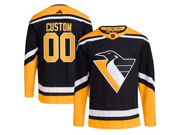 Pittsburgh Penguins Reverse Retro 2.0 Custom Jersey - Black by Hockey David